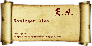 Rosinger Alex névjegykártya