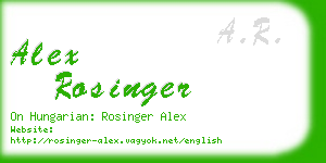 alex rosinger business card